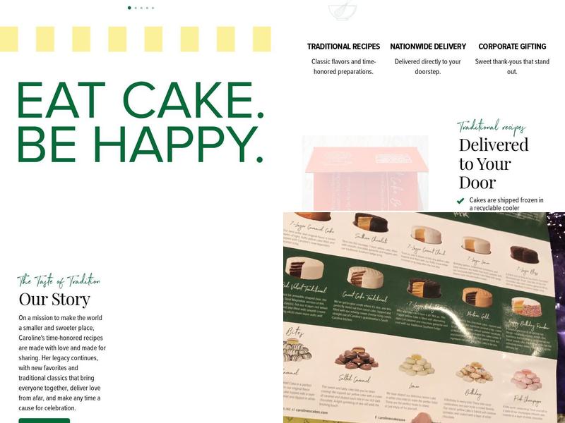 Caroline's Cakes Menu