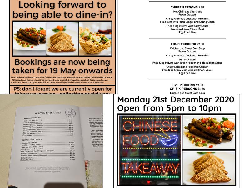 The Canton Chef, Honley Menu