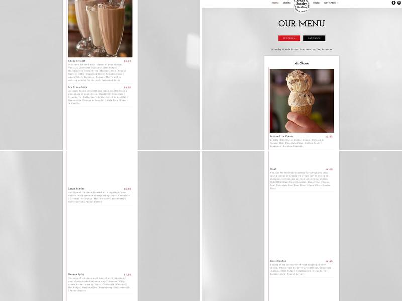 The Corner Sundry Menu