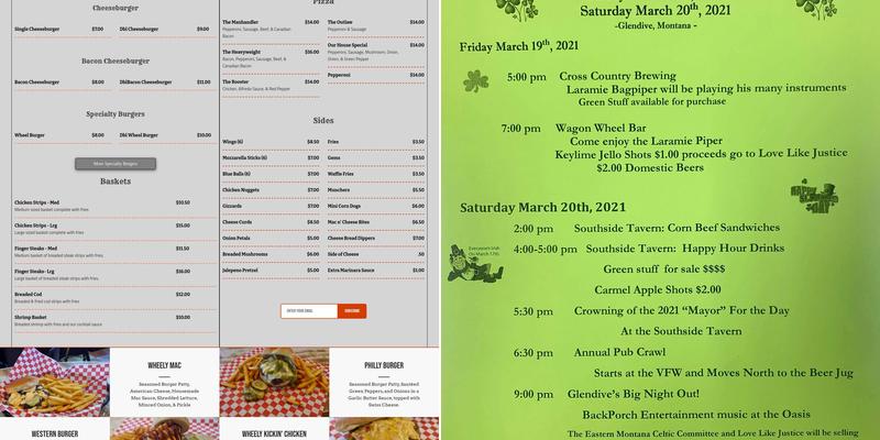 Wagon Wheel Bar Menu