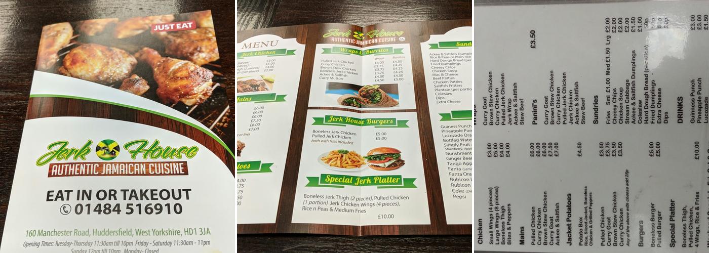 Jerk House Menu