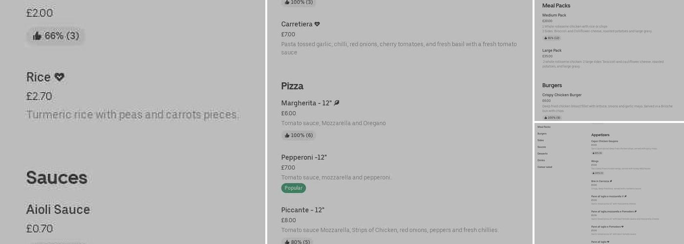 Tony's Rotisserie Chicken Menu