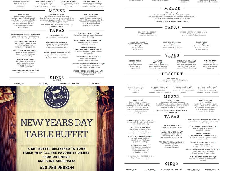 Punch Bar and Tapas Menu