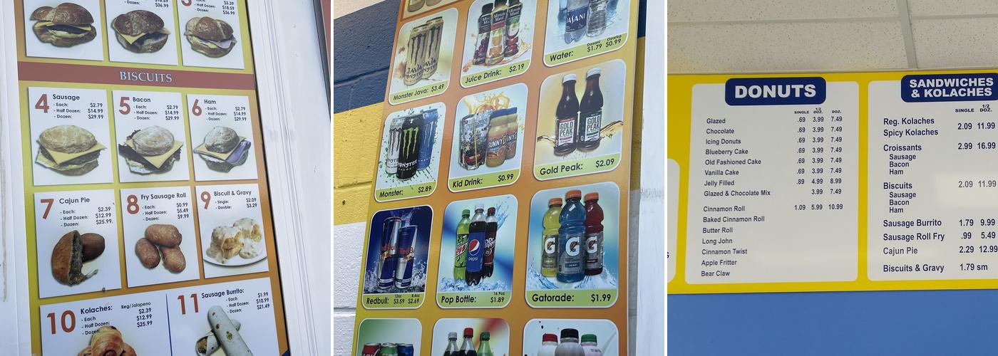 Daylight Donuts Menu