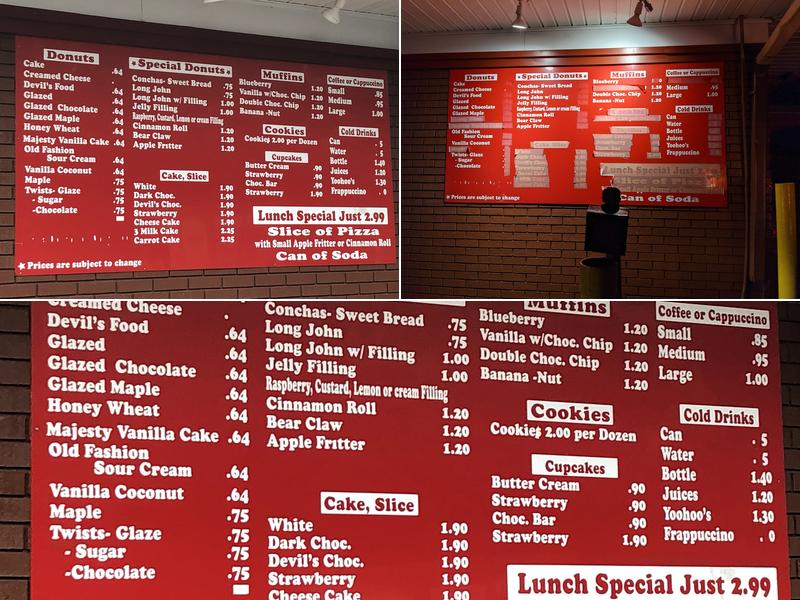 Frank’s Donuts Menu