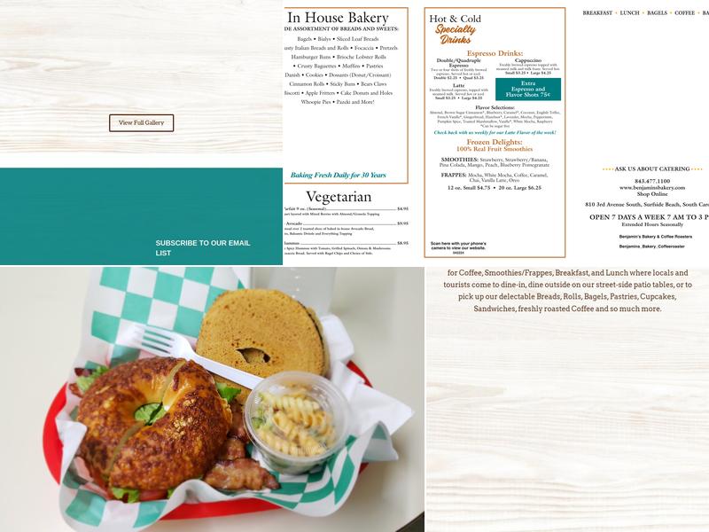 Benjamin's Bakery & Cafe Menu