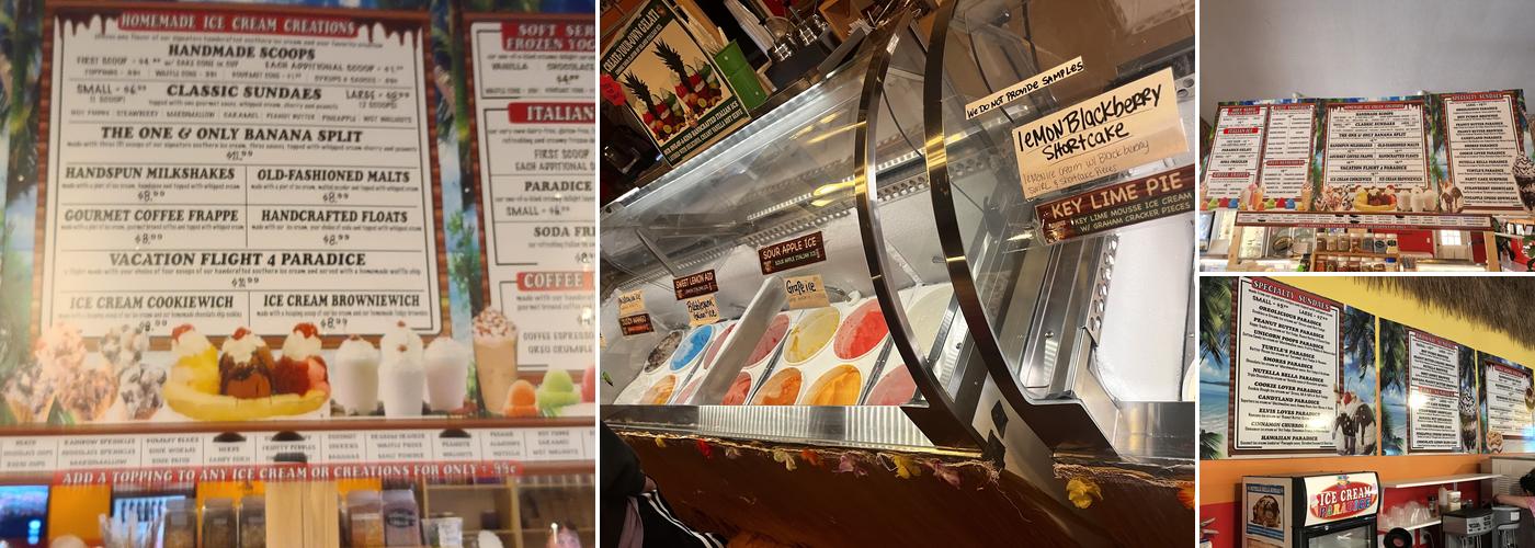 Paradice Homemade Ice Cream Menu