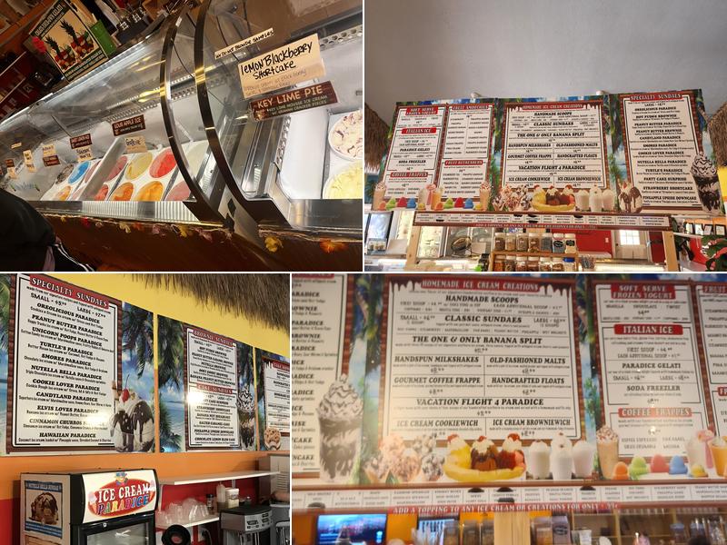 Paradice Homemade Ice Cream Menu