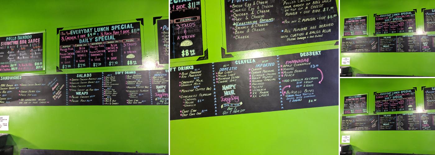 B's Bakery Menu