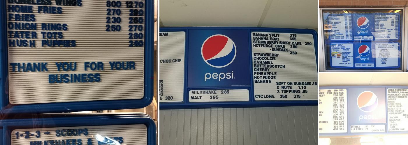 Nutty Sweet Shop Menu