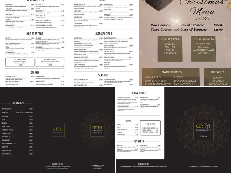 Usta Turkish Restaurant Menu