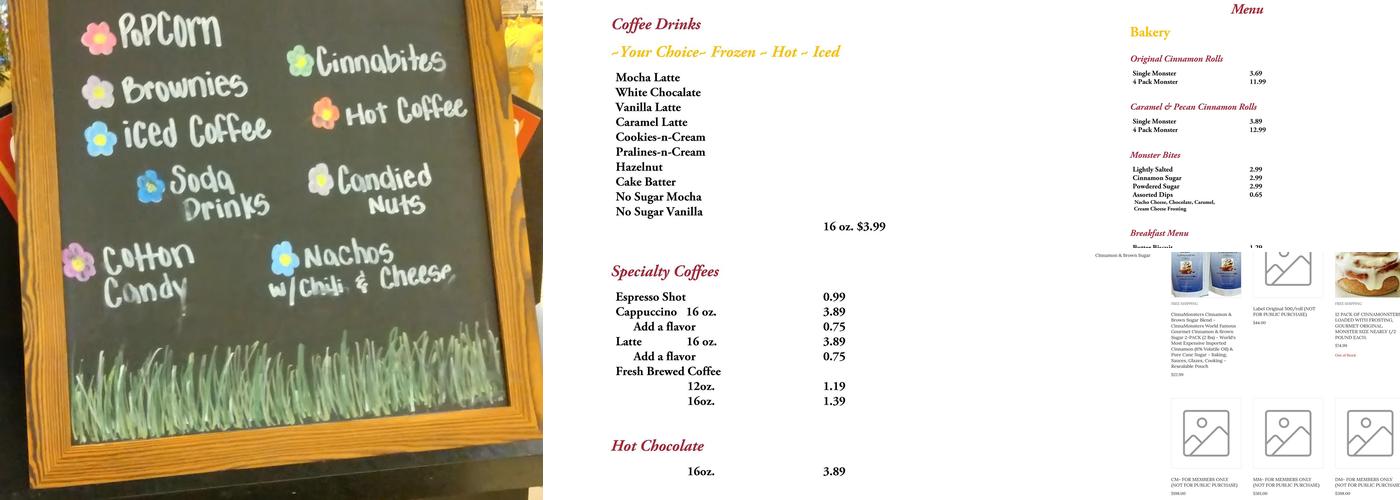 Cinnamonster Menu