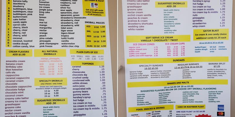 Southern Delights LLC Menu