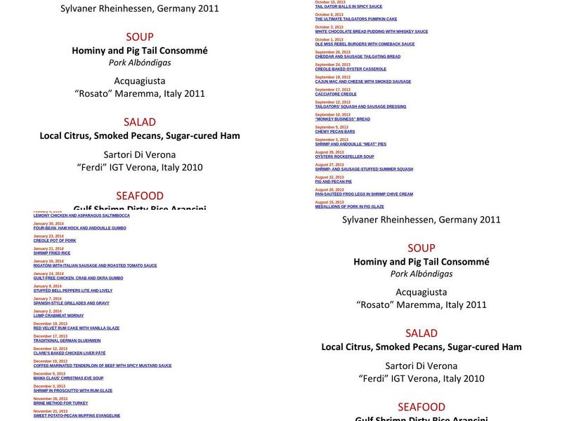 Chef John Folse & Co Menu