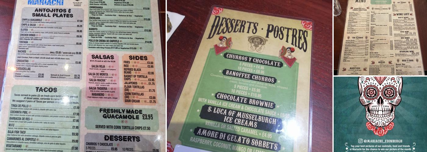 Mariachi Restaurant Menu