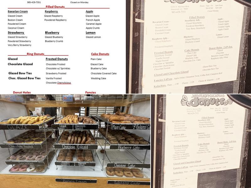 Doughlicious Donuts Menu