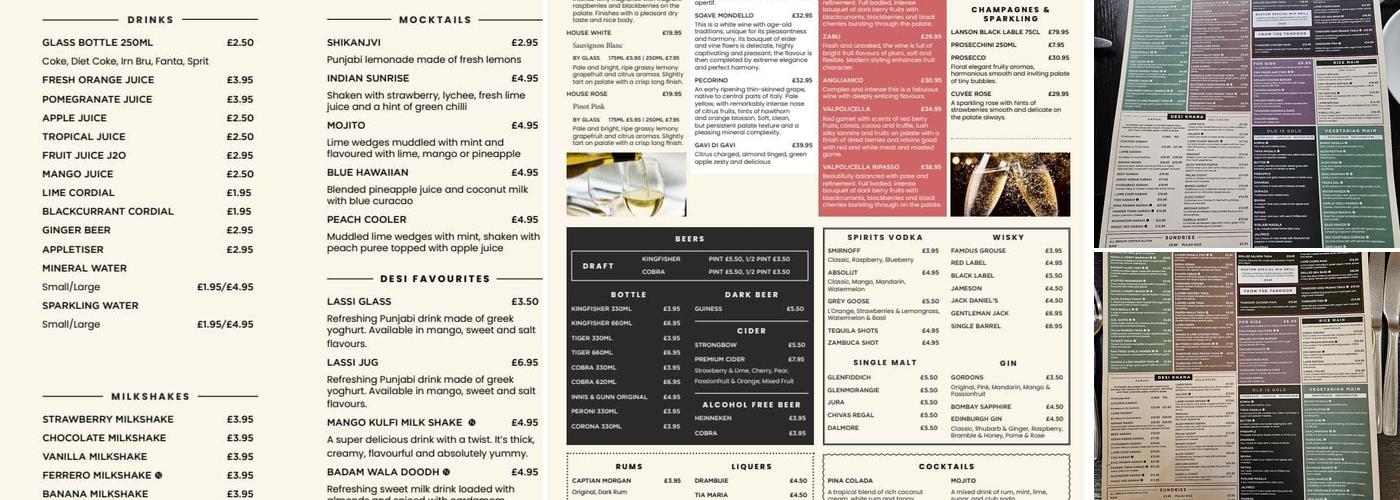 Rustom Restaurant Menu