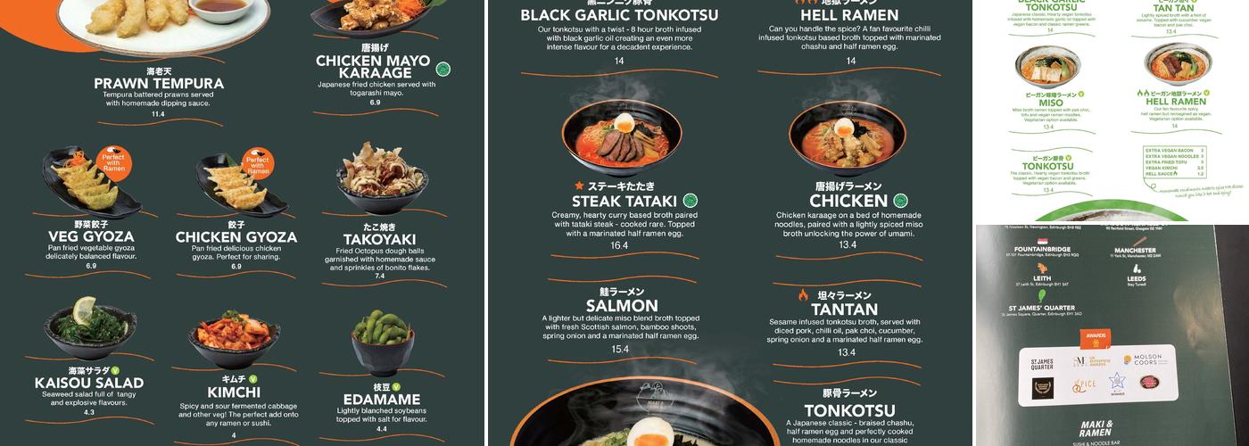 Maki & Ramen Menu