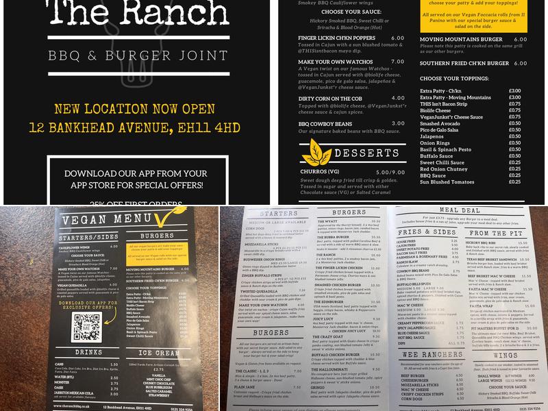 The Ranch Sighthill Menu