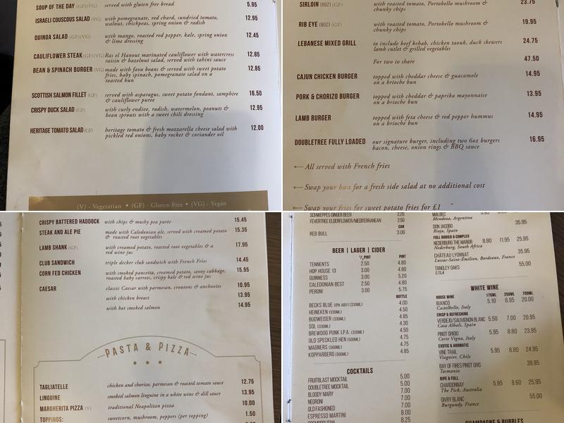 The Space Restaurant & Bar Menu