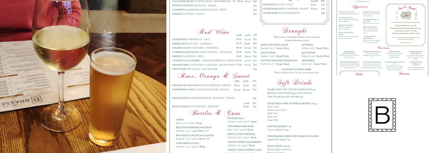 West End Brasserie Menu