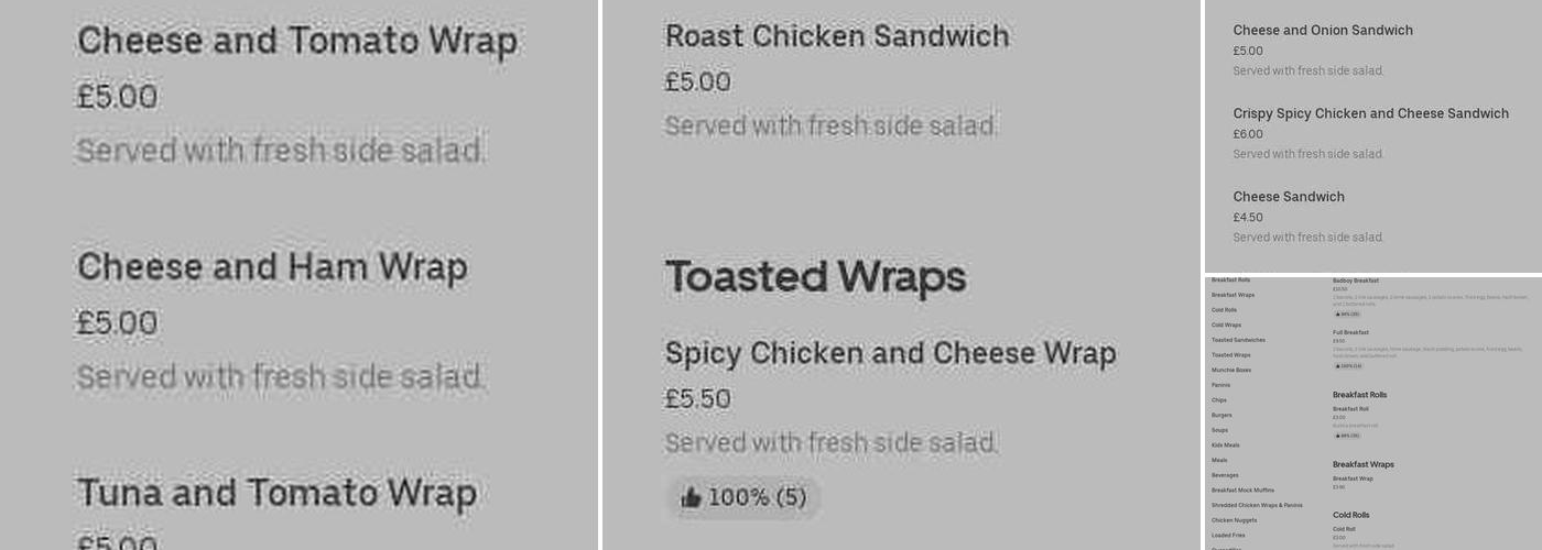 Scrandos Takeaway Menu