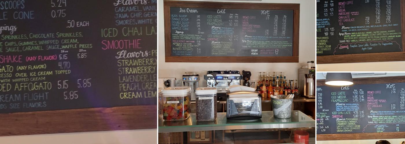 The Caffeinated Cow Menu