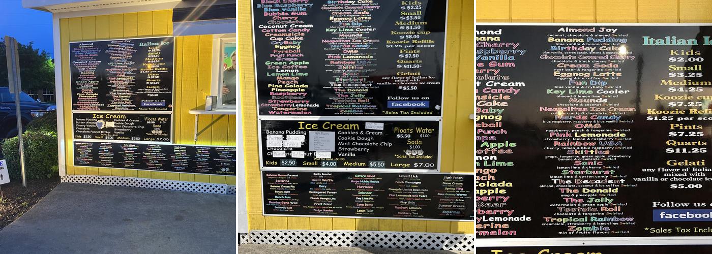 Sunset Slush Menu