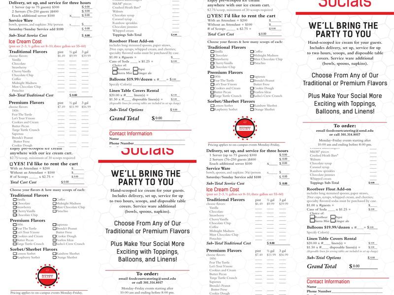 Maryland Dairy Menu