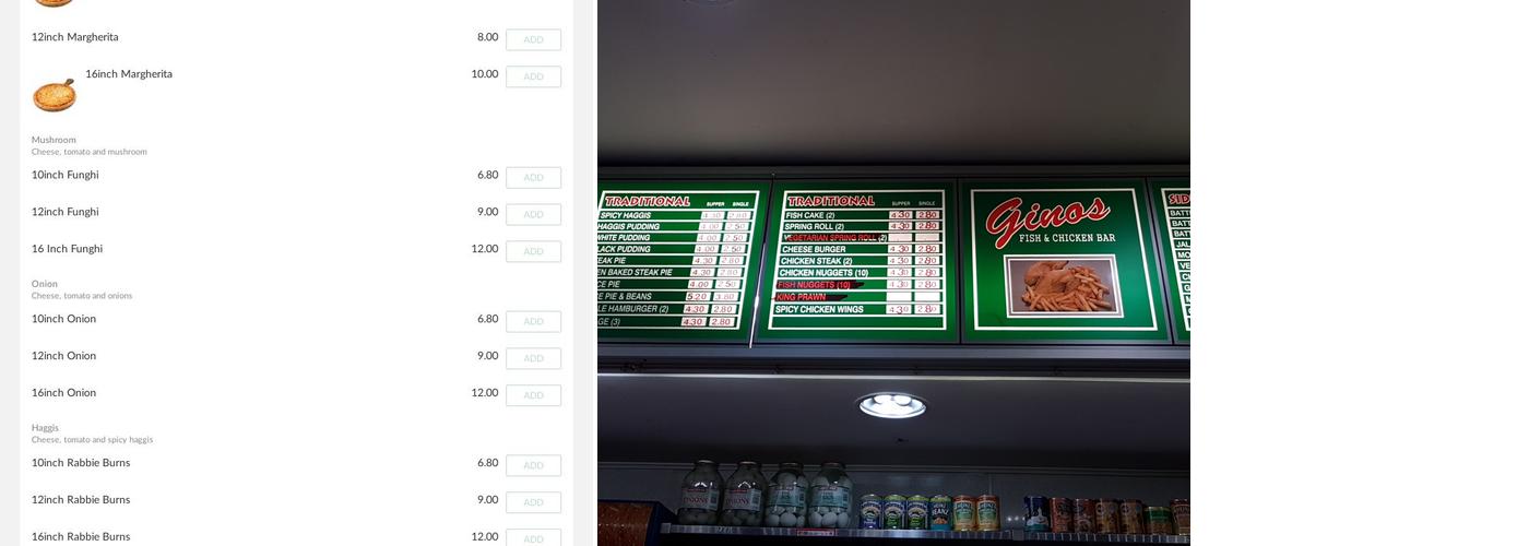 Gino's Longstone Menu