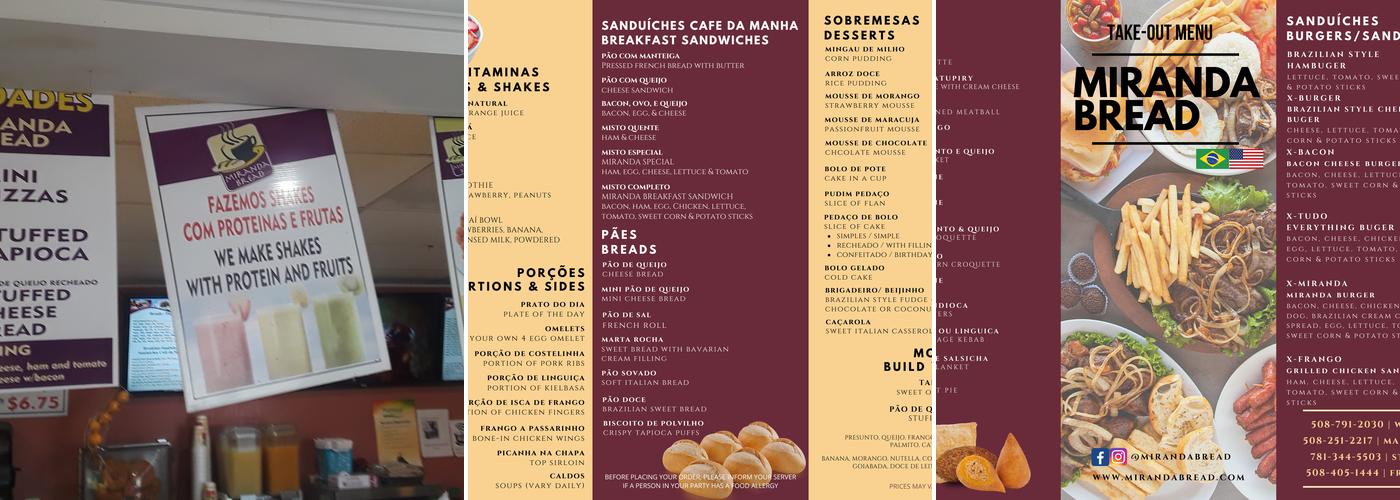 Miranda Bread Menu