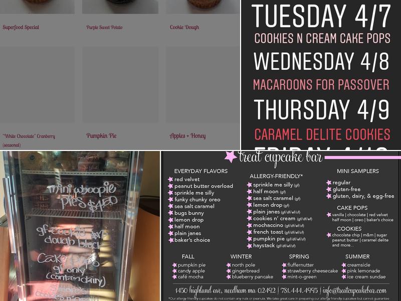 Treat Cupcake Bar Menu