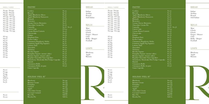 The Bread Boss Menu