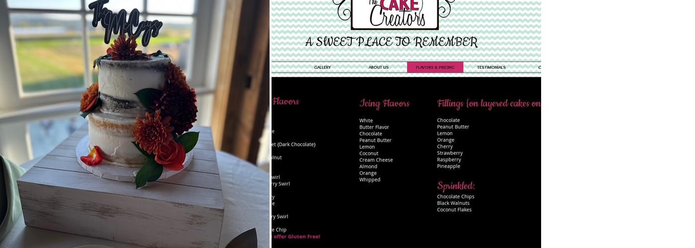 Cake Creators Menu