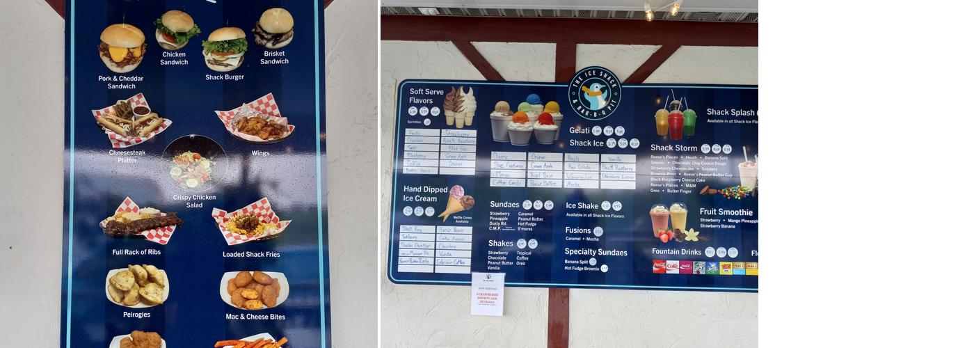 Ice Shack Menu