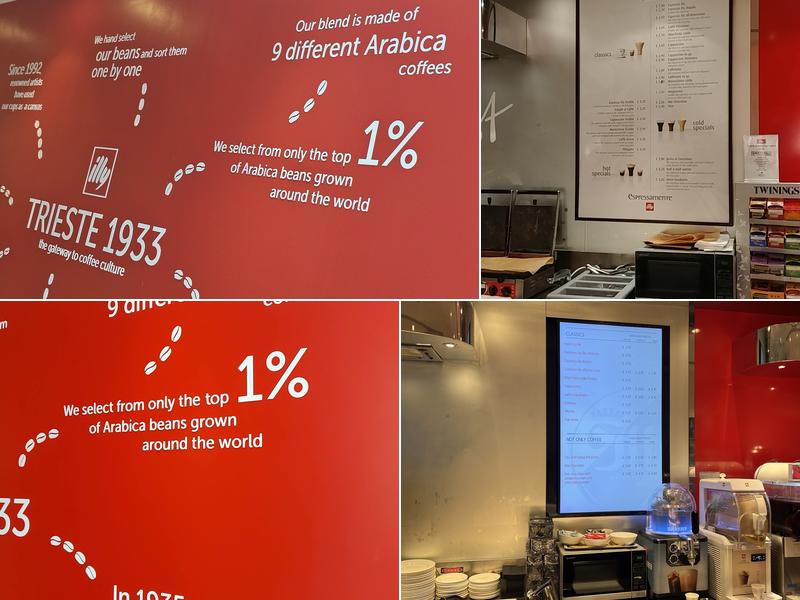 Illy Caffè, London Menu