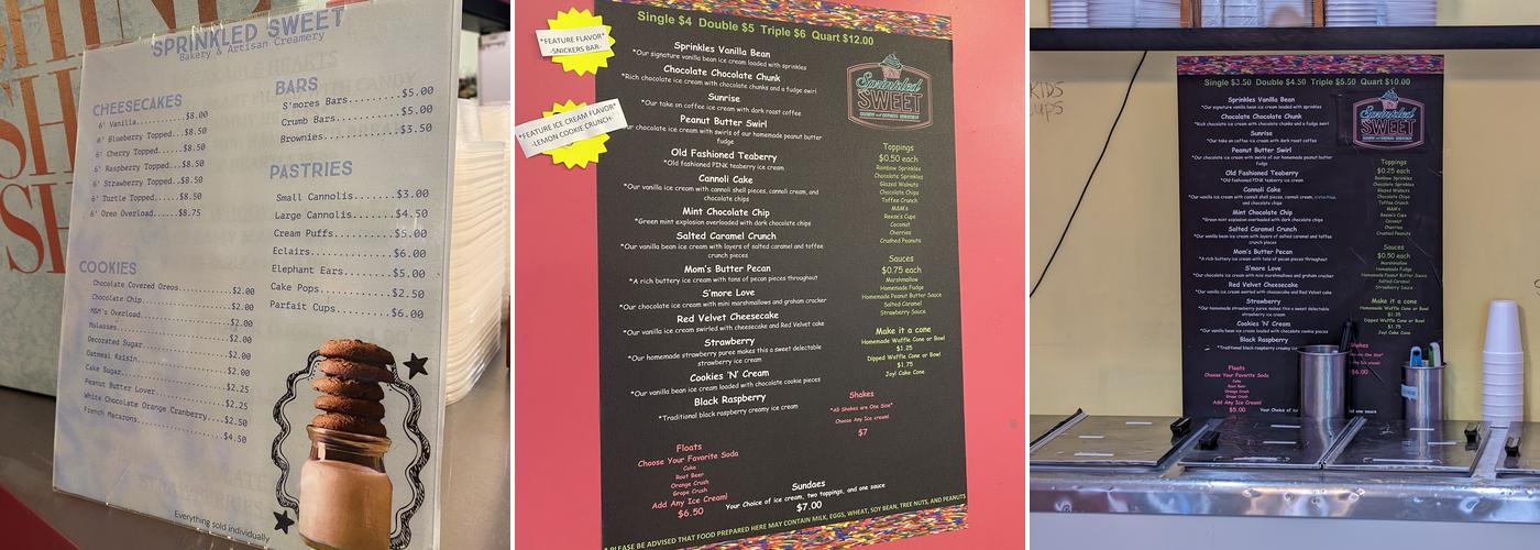 Sprinkled Sweet Menu