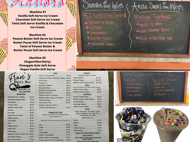 Fran's Dairy Bar Menu