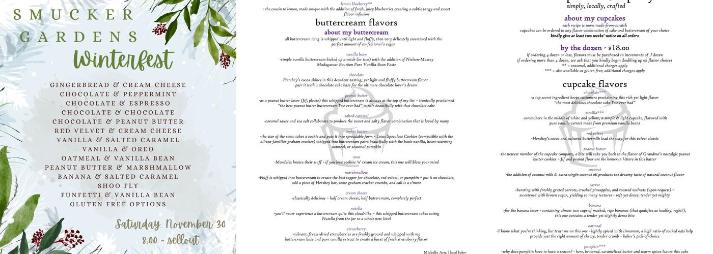 The Cupcake Company Menu