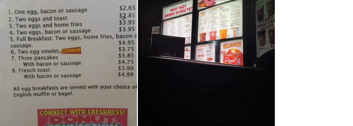 Dunkin' Menu