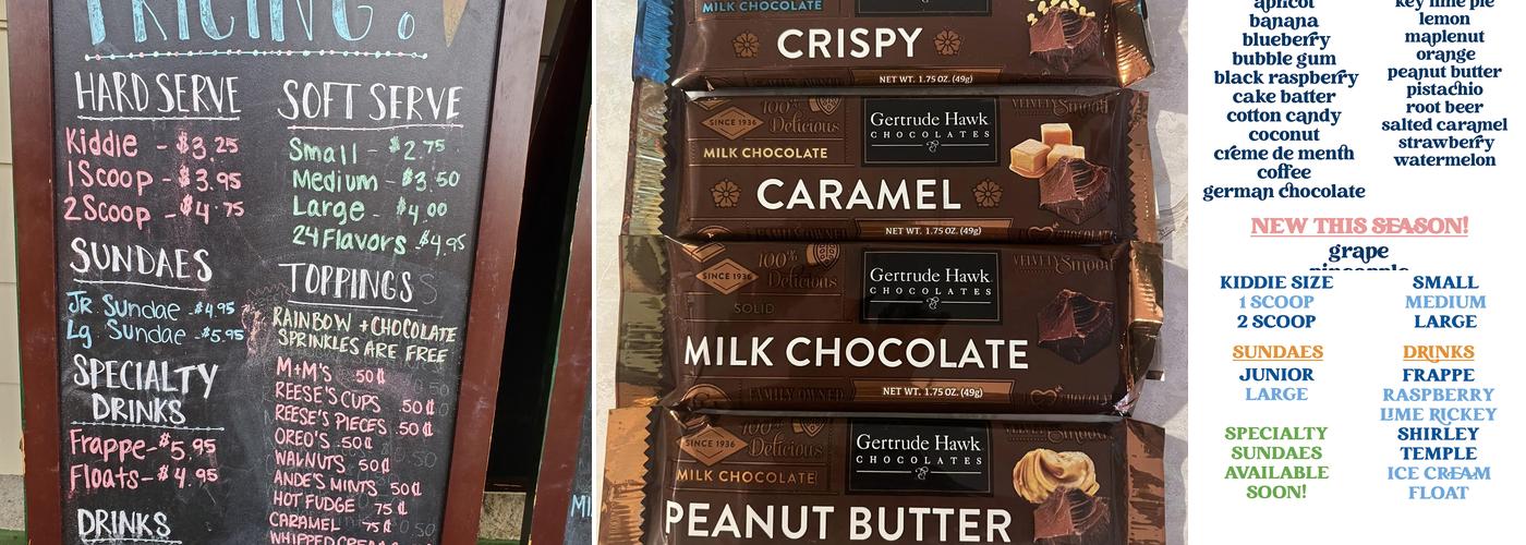 Scoops @Watson'sCandy Menu