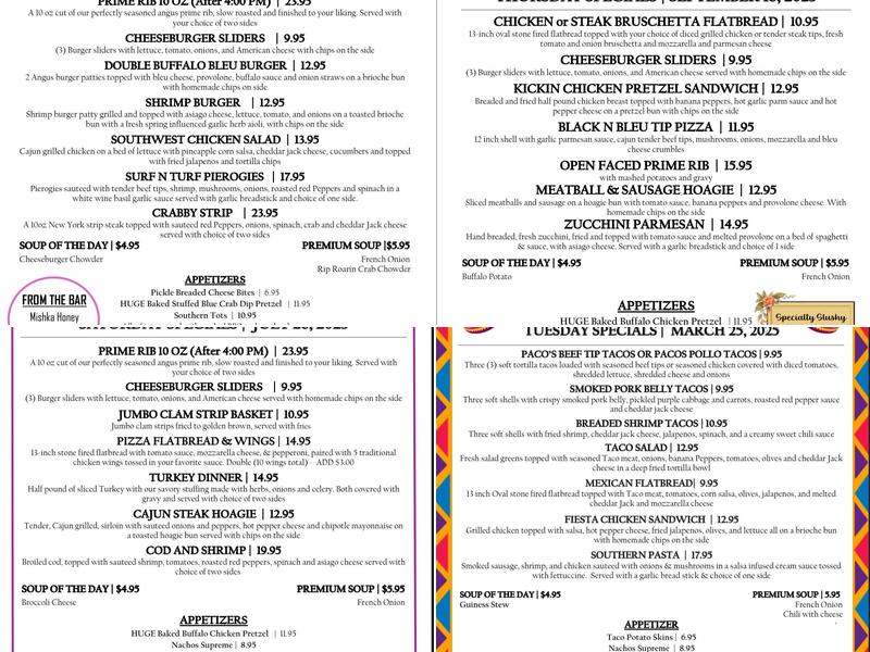Bake&Take Menu