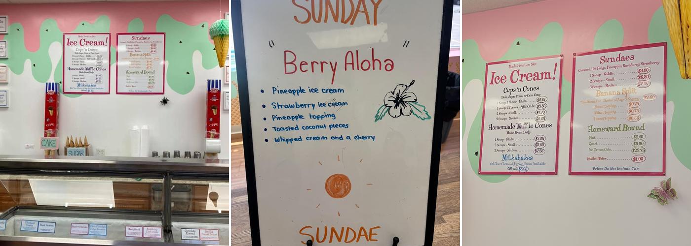 Casey's Ice Cream & Candies Menu