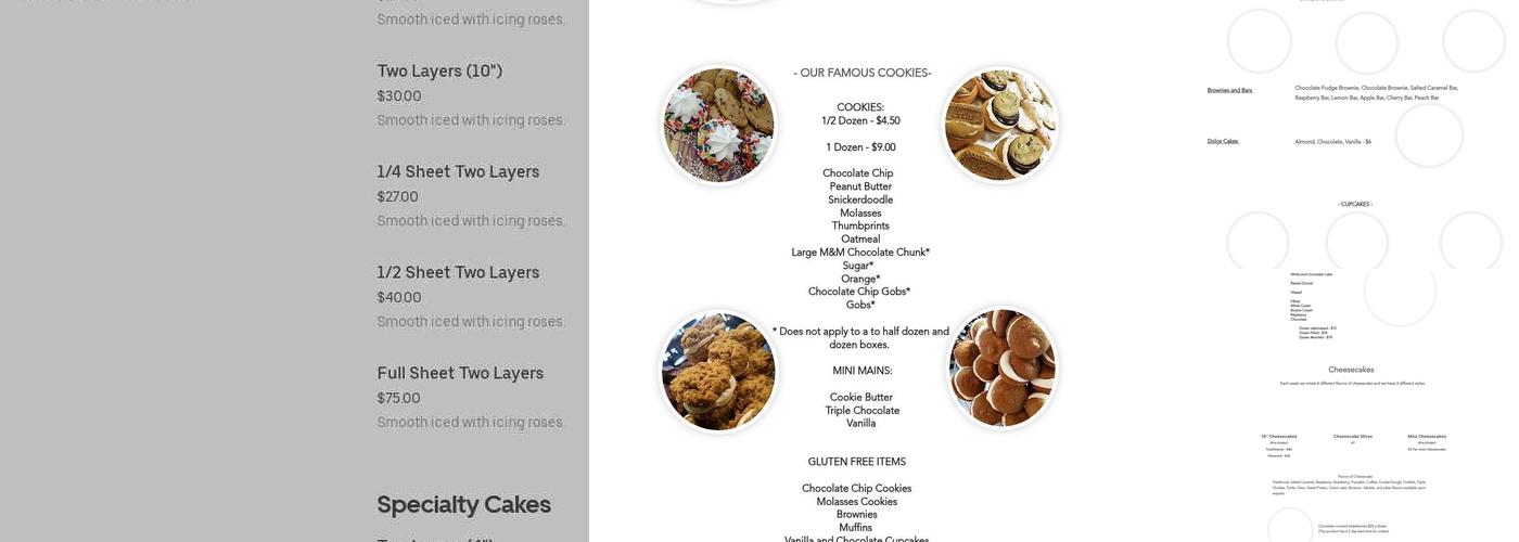 Mainstreet Bake Shop Menu