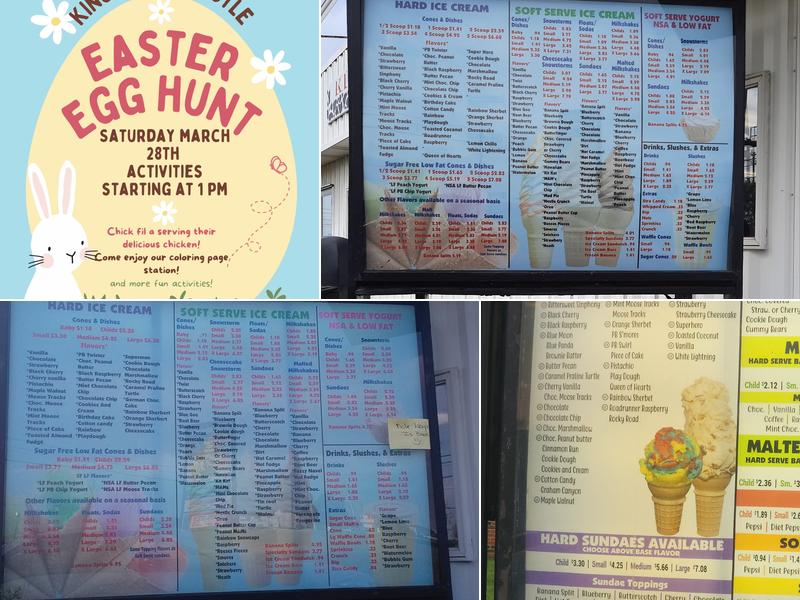 King Cones Castle Menu