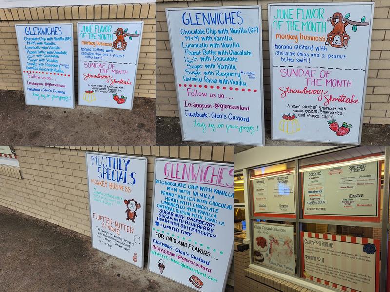Glen's Frozen Custard Menu