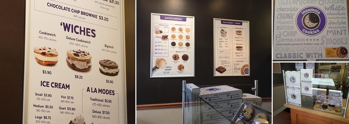 Insomnia Cookies Menu