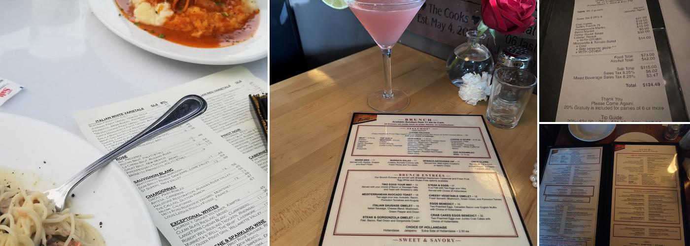 Terilli's Restaurant Menu