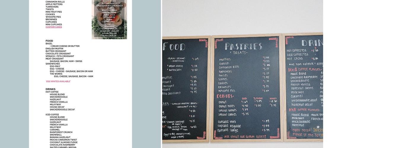 Donut Express & Cakes Menu