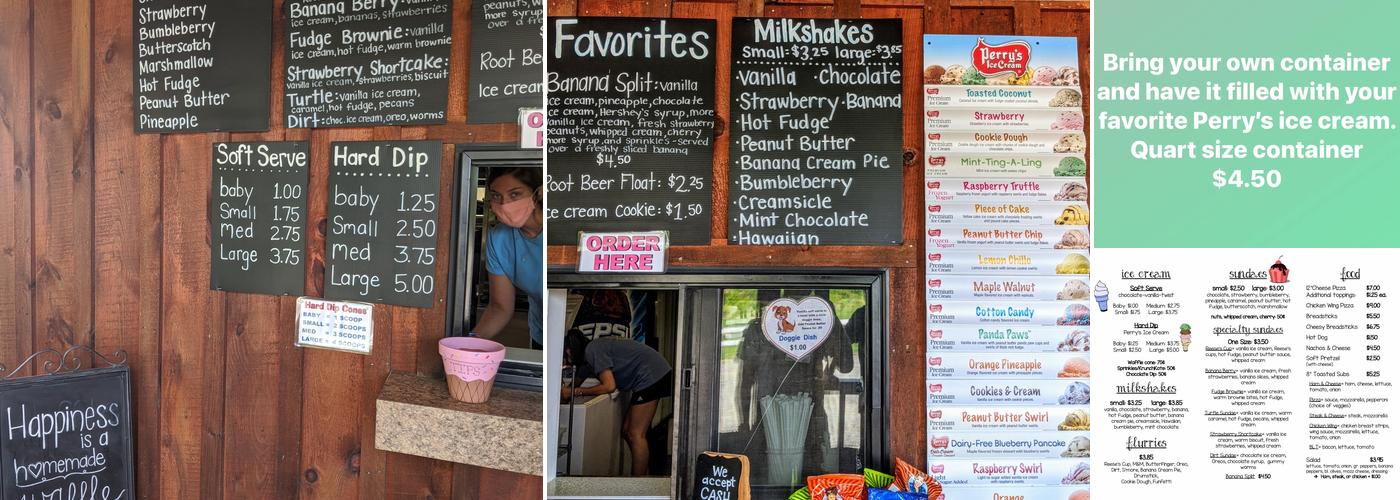 Country Pines Ice Cream Shop Menu
